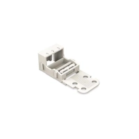 Kaabli klamber - FOR 3-CONDUCTOR TERMINAL BLOCKS - 221 SERIES - 4 mm² - WITH SNAP-IN MOUNTING FOOT FOR HORIZONTAL MOUNTING - WHITE