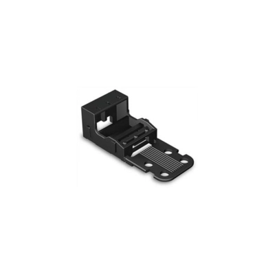 Kaabli klamber - FOR 3-CONDUCTOR TERMINAL BLOCKS - 221 SERIES - 4 mm² - WITH SNAP-IN MOUNTING FOOT FOR HORIZONTAL MOUNTING - BLACK