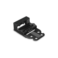 Kaabli klamber - FOR 5-CONDUCTOR TERMINAL BLOCKS - 221 SERIES - 4 mm² - WITH SNAP-IN MOUNTING FOOT FOR HORIZONTAL MOUNTING - BLACK