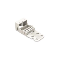 Kaabli klamber - FOR 3-CONDUCTOR TERMINAL BLOCKS - 221 SERIES - 4 mm² - WITH SNAP-IN MOUNTING FOOT FOR VERTICAL MOUNTING - WHITE