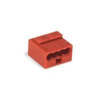 MICRO-konnektor: PUSH-WIRE , FOR JUNCTION BOXES 4-CONDUCTOR TERMINAL BLOCK, RED