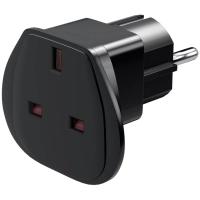 Travel Adapter UK to EU, Black