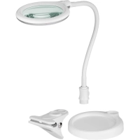 LED Magnifying Lamp with Base and Clamp, 6 W, white