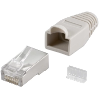 RJ45 Plug, CAT 5e STP Shielded with Strain-relief Boot