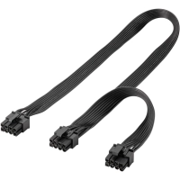 Power Supply Cable 8-Pin Male to Dual 6+2 Male for PCIe