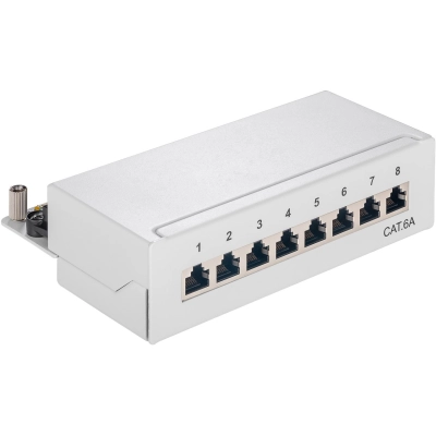 CAT 6a Mini/Desktop Patch Panel, 8 Port