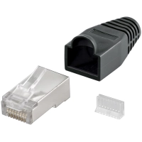 RJ45 Plug, CAT 5e STP Shielded with Strain-relief Boot