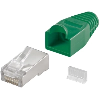 RJ45 Plug, CAT 5e STP Shielded with Strain-relief Boot