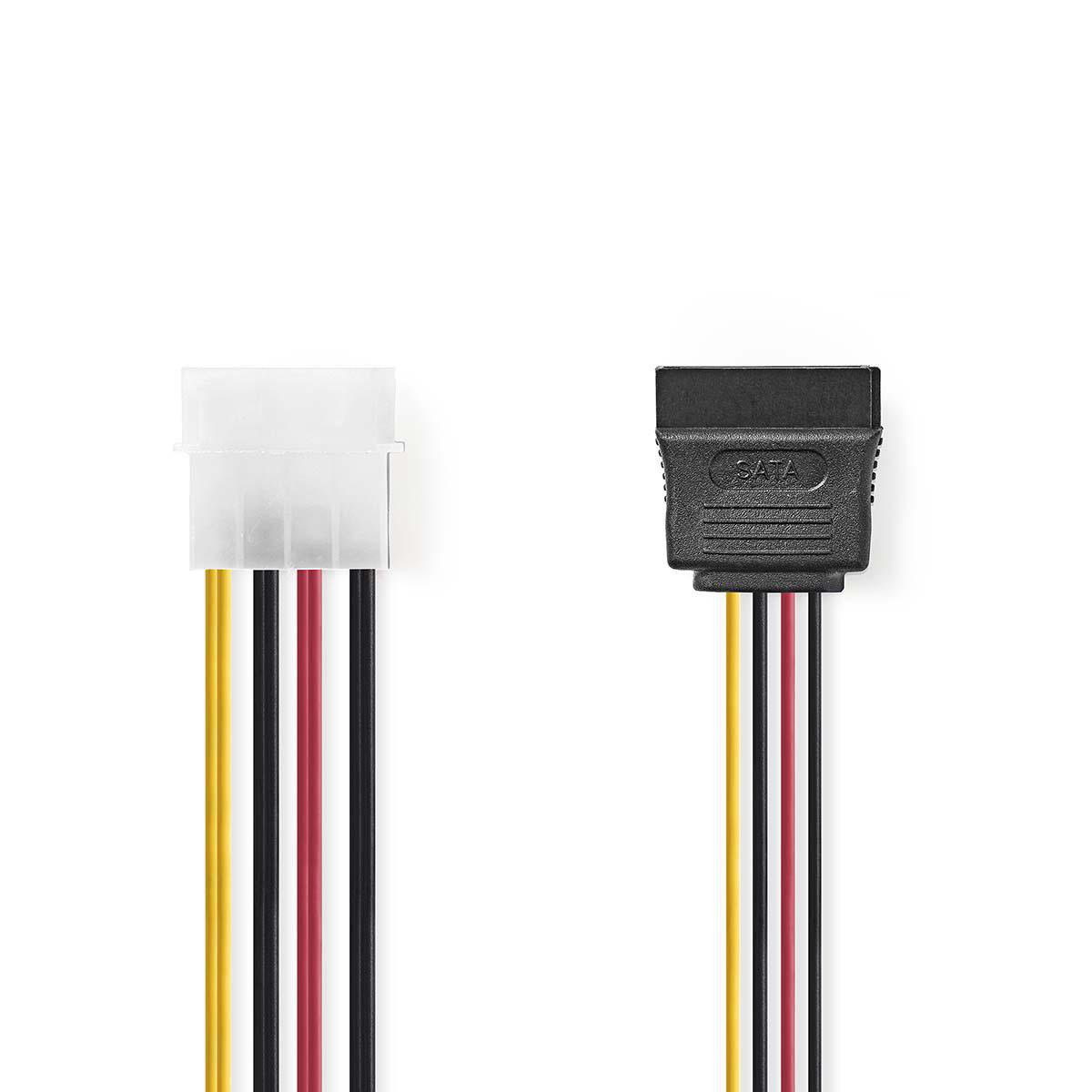 Internal Power Cable Molex Male X Sata Pin Female Gold Plated M Round Pvc